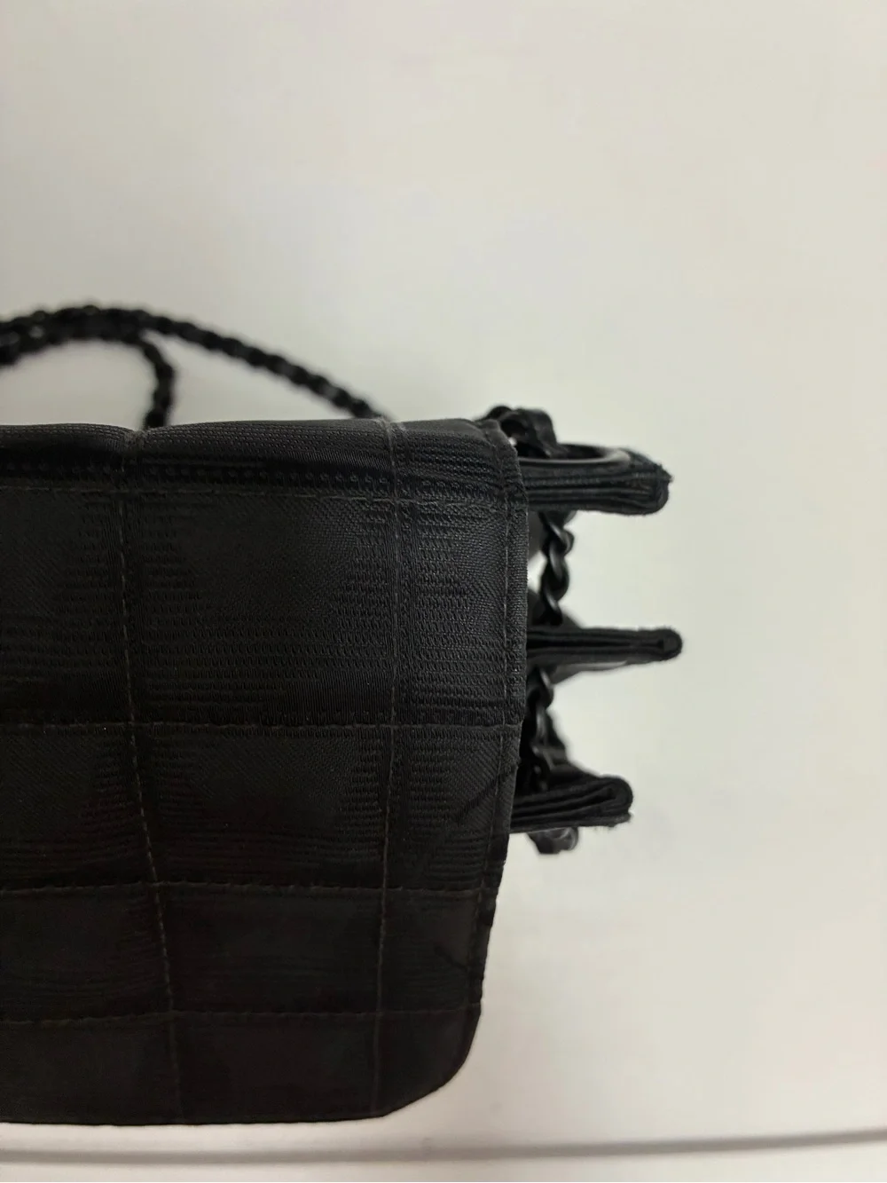 Authentic Chanel Y2K New Travel Nylon East West Flap Bag with Chain Handle